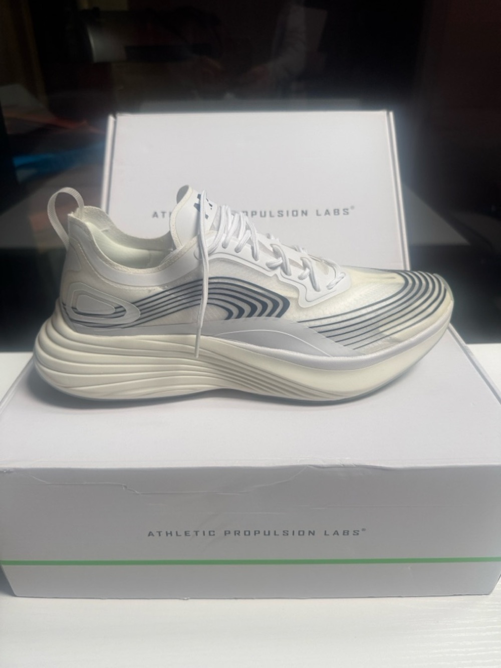APL Men's White and Gray Running Sneakers